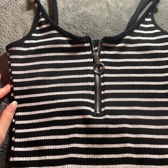 Black and White Striped Body Suit - Picture 2 of 3